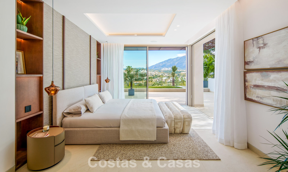 Contemporary designer villa with panoramic views for sale in Nueva Andalucía’s Golf Valley, Marbella 800164