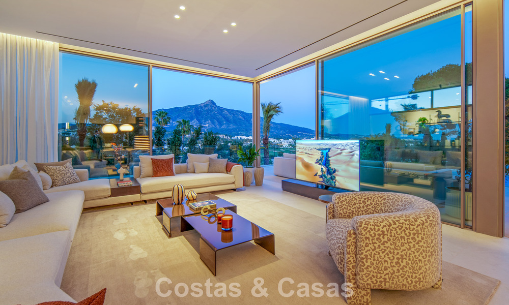 Contemporary designer villa with panoramic views for sale in Nueva Andalucía’s Golf Valley, Marbella 800186