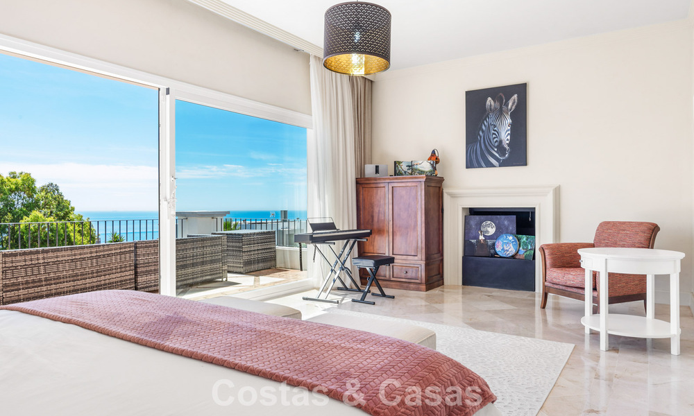 Spacious family villa in a modern Spanish architectural style with breathtaking sea views for sale in Manilva, Costa del Sol 800629