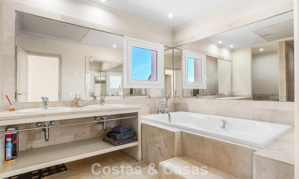Spacious family villa in a modern Spanish architectural style with breathtaking sea views for sale in Manilva, Costa del Sol 800632