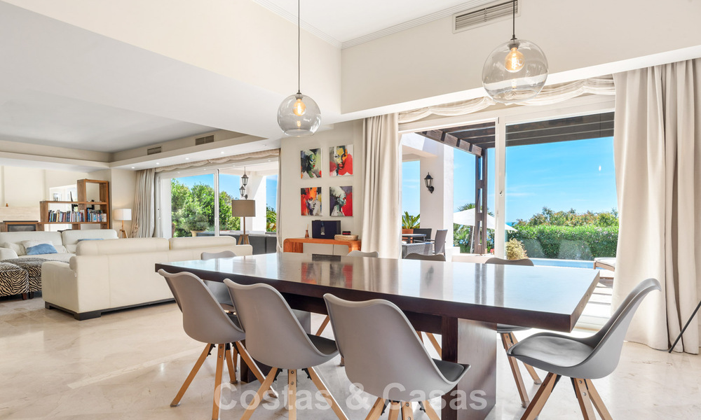 Spacious family villa in a modern Spanish architectural style with breathtaking sea views for sale in Manilva, Costa del Sol 800639