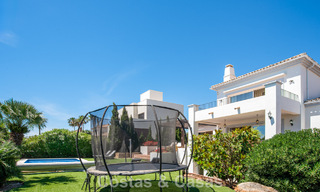 Spacious family villa in a modern Spanish architectural style with breathtaking sea views for sale in Manilva, Costa del Sol 800647 