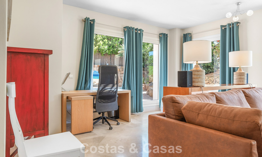 Spacious family villa in a modern Spanish architectural style with breathtaking sea views for sale in Manilva, Costa del Sol 800653