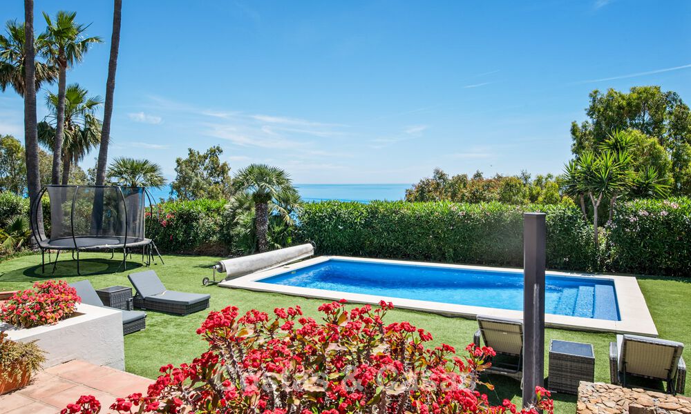 Spacious family villa in a modern Spanish architectural style with breathtaking sea views for sale in Manilva, Costa del Sol 800662