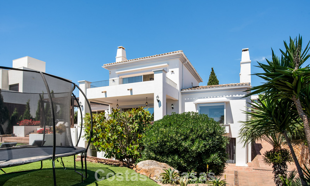Spacious family villa in a modern Spanish architectural style with breathtaking sea views for sale in Manilva, Costa del Sol 800664