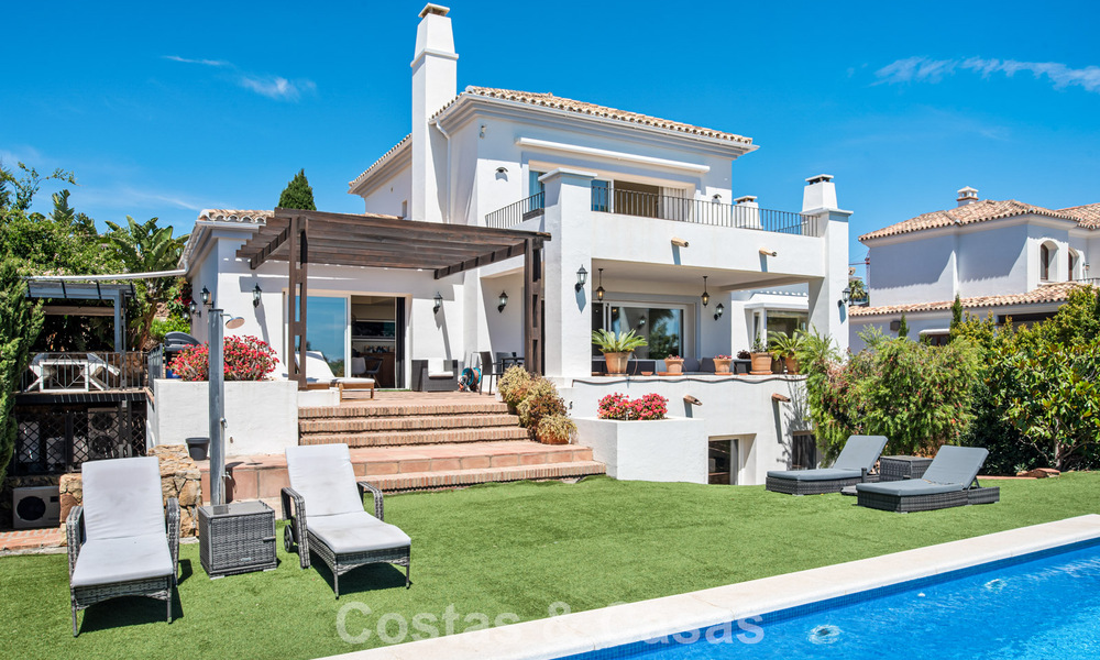 Spacious family villa in a modern Spanish architectural style with breathtaking sea views for sale in Manilva, Costa del Sol 800666