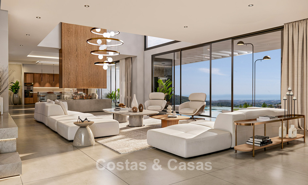 State-of-the-art luxury villa for sale in the tranquil hills of Marbella - Benahavís with views over the green valley and the sea 800729