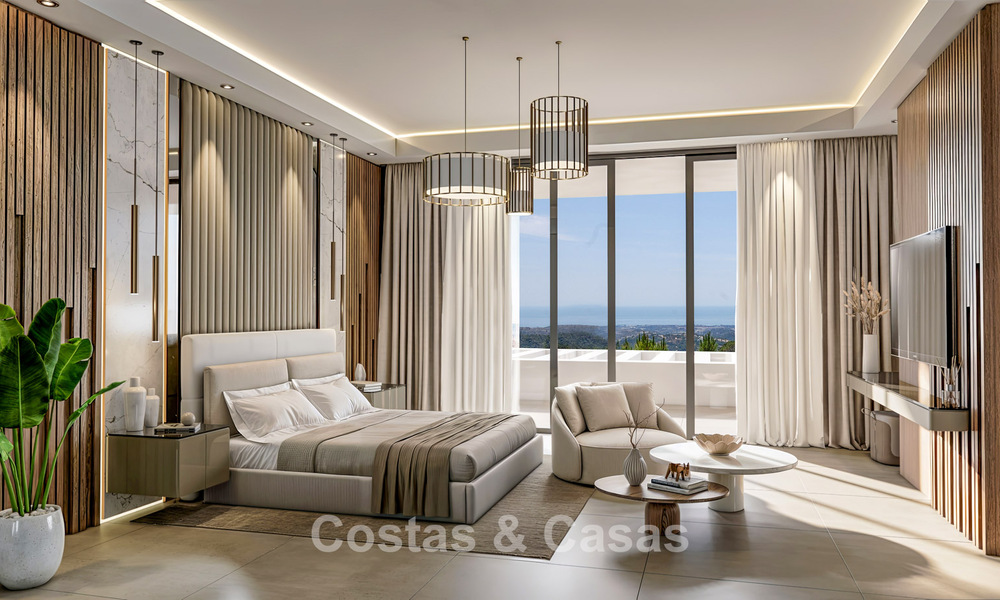 State-of-the-art luxury villa for sale in the tranquil hills of Marbella - Benahavís with views over the green valley and the sea 800730