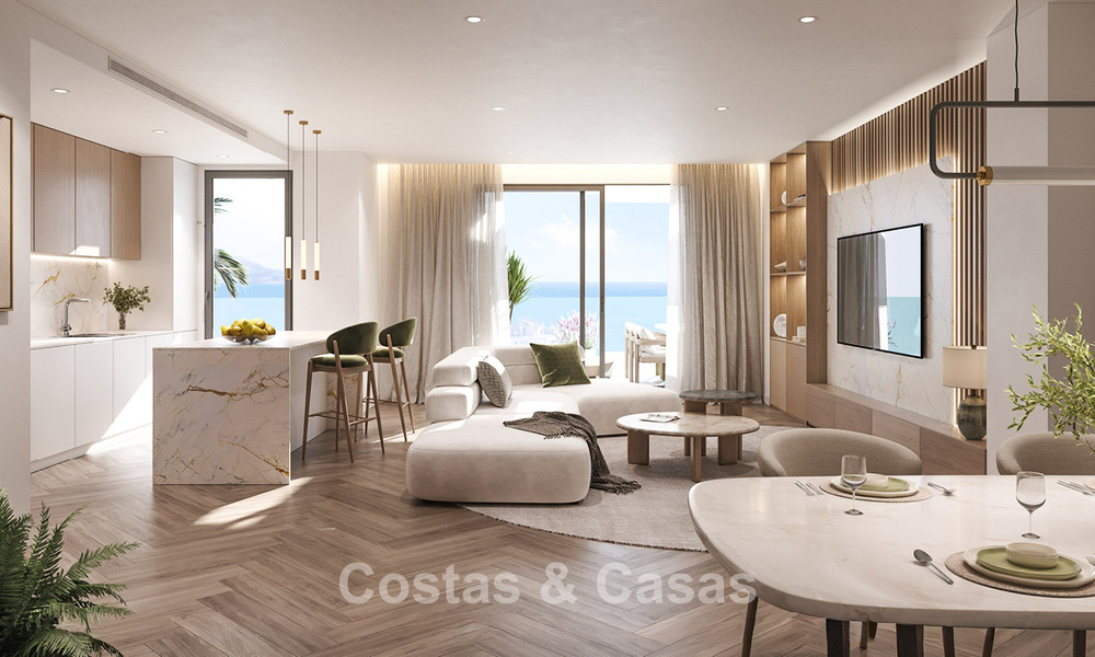 Modern new-build apartments with spacious terraces and sea views for sale in Torremolinos close to La Carihuela, Málaga, Costa del Sol 801246