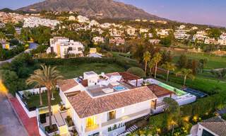 Contemporary mediterranean luxury villa for sale, frontline golf in a prestigious golf community of Nueva Andalucía, Marbella 801908 