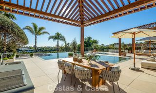 Contemporary mediterranean luxury villa for sale, frontline golf in a prestigious golf community of Nueva Andalucía, Marbella 801909 