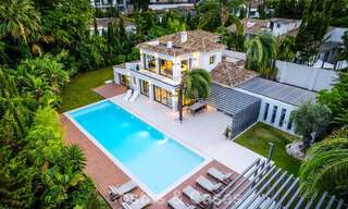 Modern luxury villa with heated swimming pool for sale in Nueva Andalucía's Golf Valley, Marbella 802007 