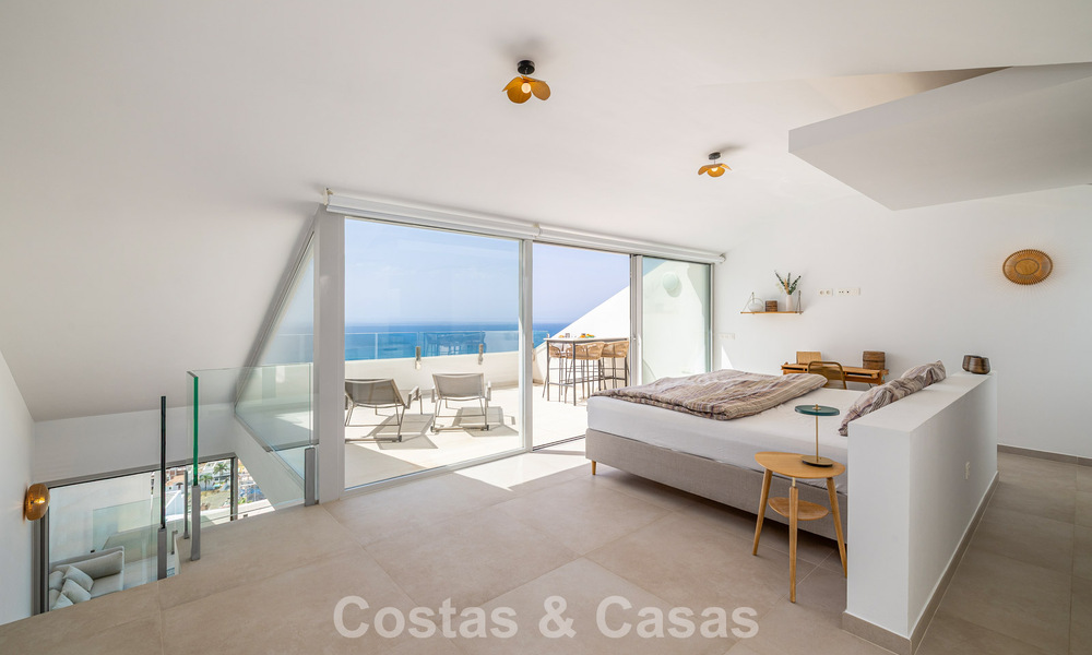 Bright and modern duplex penthouse with frontal open sea views for sale in Benalmádena, Costa del Sol 802176
