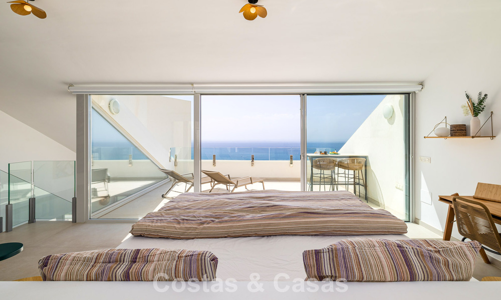 Bright and modern duplex penthouse with frontal open sea views for sale in Benalmádena, Costa del Sol 802179