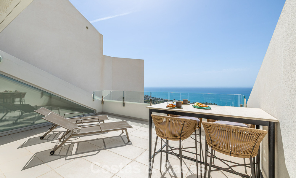 Bright and modern duplex penthouse with frontal open sea views for sale in Benalmádena, Costa del Sol 802185