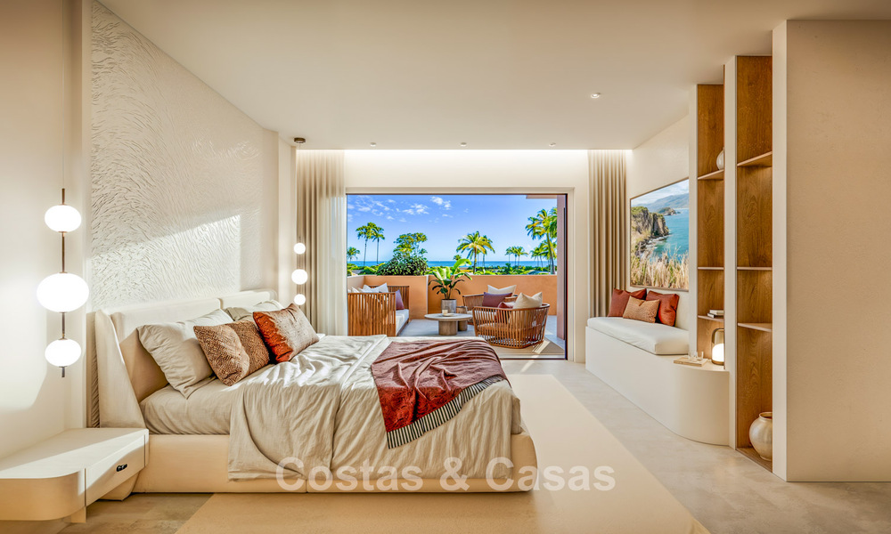 Modernised beachfront apartment with uninterrupted panoramic sea views for sale on the New Golden Mile, Marbella - Estepona 802516