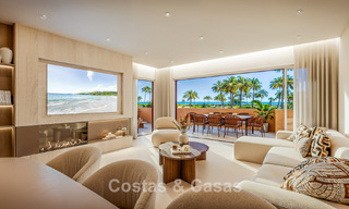 Modernised beachfront apartment with uninterrupted panoramic sea views for sale on the New Golden Mile, Marbella - Estepona 802518 