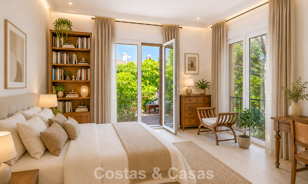 Semi-detached villa with excellent potential for sale, frontline golf in Nueva Andalucía, Marbella 802876