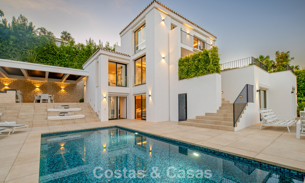 Elegant luxury villa with contemporary mediterranean architecture for sale in Nueva Andalucía’s Golf Valley, Marbella 803407
