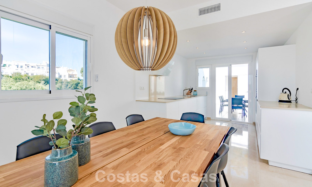 Renovated semi-detached home with frontline golf views for sale in Aloha, Nueva Andalucia, Marbella 803139