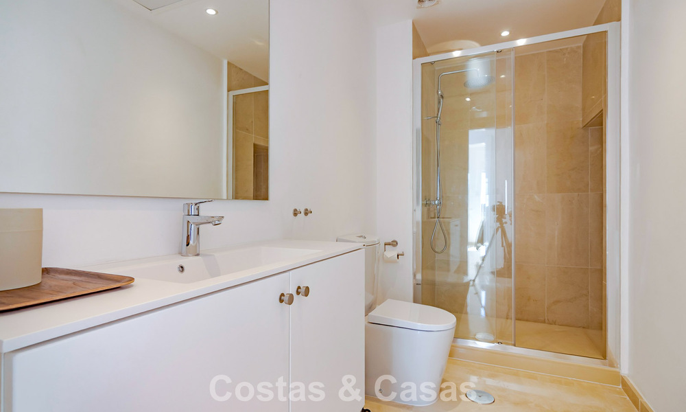Renovated semi-detached home with frontline golf views for sale in Aloha, Nueva Andalucia, Marbella 803141