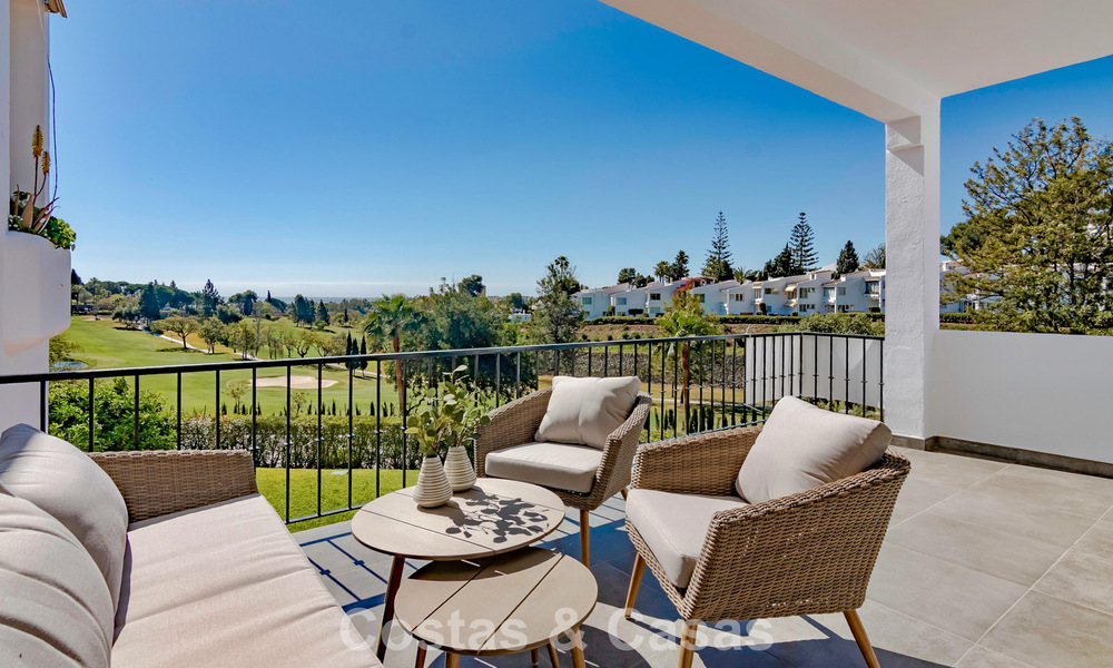 Renovated semi-detached home with frontline golf views for sale in Aloha, Nueva Andalucia, Marbella 803148