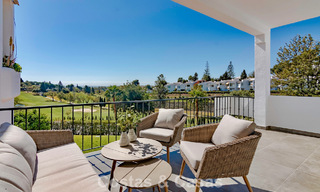Renovated semi-detached home with frontline golf views for sale in Aloha, Nueva Andalucia, Marbella 803148 