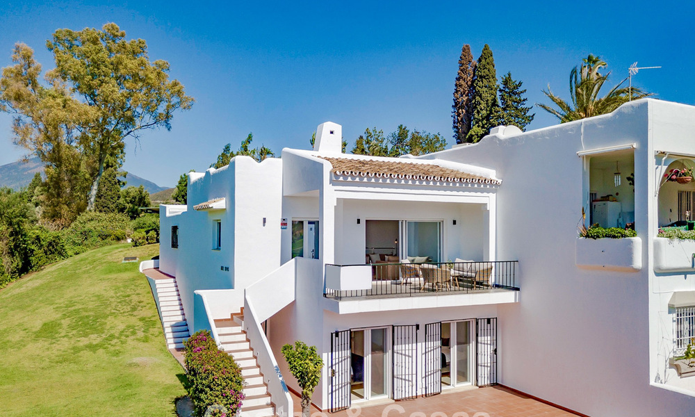 Renovated semi-detached home with frontline golf views for sale in Aloha, Nueva Andalucia, Marbella 803153