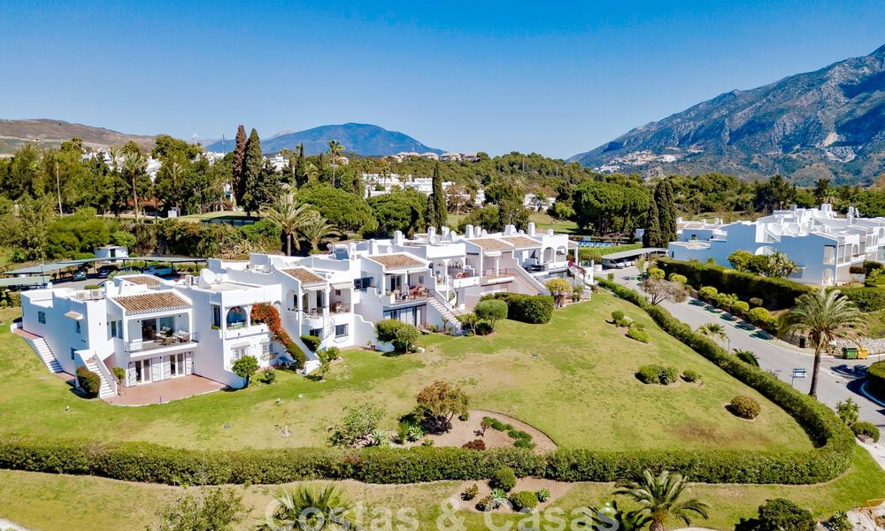 Renovated semi-detached home with frontline golf views for sale in Aloha, Nueva Andalucia, Marbella 803156