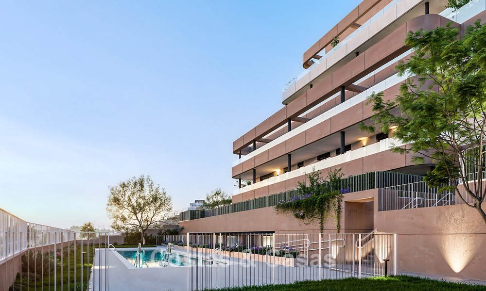 Contemporary luxury new-build apartments for sale on the golf course in Estepona 803604