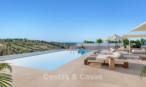 Contemporary luxury new-build apartments for sale on the golf course in Estepona 803611