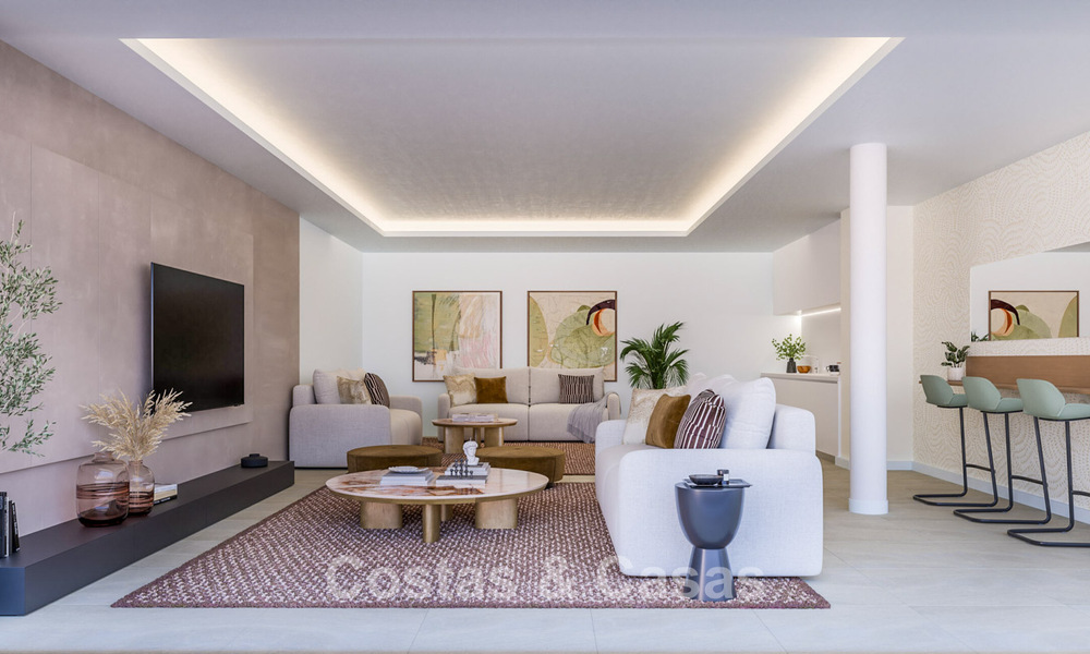 Contemporary luxury new-build apartments for sale on the golf course in Estepona 803615