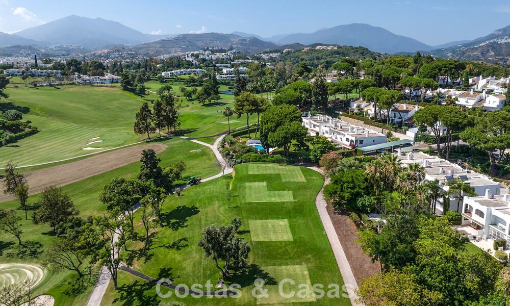 Modern Andalusian corner townhouse for sale in a sought-after gated community, frontline Aloha Golf, Nueva Andalucía, Marbella 803751