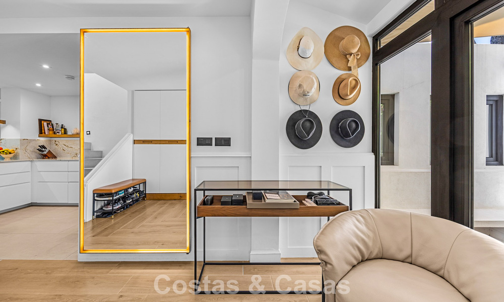 Modern Andalusian corner townhouse for sale in a sought-after gated community, frontline Aloha Golf, Nueva Andalucía, Marbella 803753