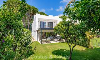 Modern Andalusian corner townhouse for sale in a sought-after gated community, frontline Aloha Golf, Nueva Andalucía, Marbella 803760 