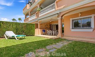 Ground-floor apartment with private garden for sale just 50m from the beach on the New Golden Mile, between Marbella and Estepona 804510 