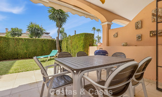 Ground-floor apartment with private garden for sale just 50m from the beach on the New Golden Mile, between Marbella and Estepona 804542 