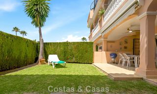 Ground-floor apartment with private garden for sale just 50m from the beach on the New Golden Mile, between Marbella and Estepona 804543 