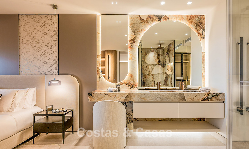 Contemporary renovated apartment with open sea views for sale on the New Golden Mile, between Marbella and Estepona 804703