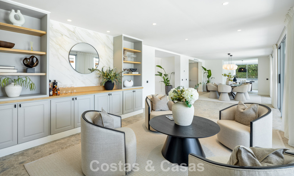 Spanish villa with a modern interior and a large garden for sale on the New Golden Mile in Benahavis between Marbella and Estepona 804864