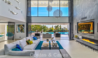 Exclusive contemporary villa with panoramic sea views for sale in Los Flamingos, a 5-Star Golf resort in Marbella - Benahavís 804765 