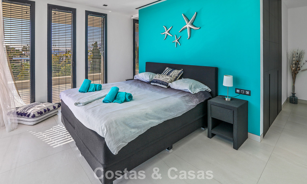 Exclusive contemporary villa with panoramic sea views for sale in Los Flamingos, a 5-Star Golf resort in Marbella - Benahavís 804778