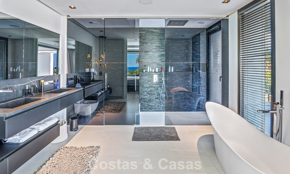 Exclusive contemporary villa with panoramic sea views for sale in Los Flamingos, a 5-Star Golf resort in Marbella - Benahavís 804783