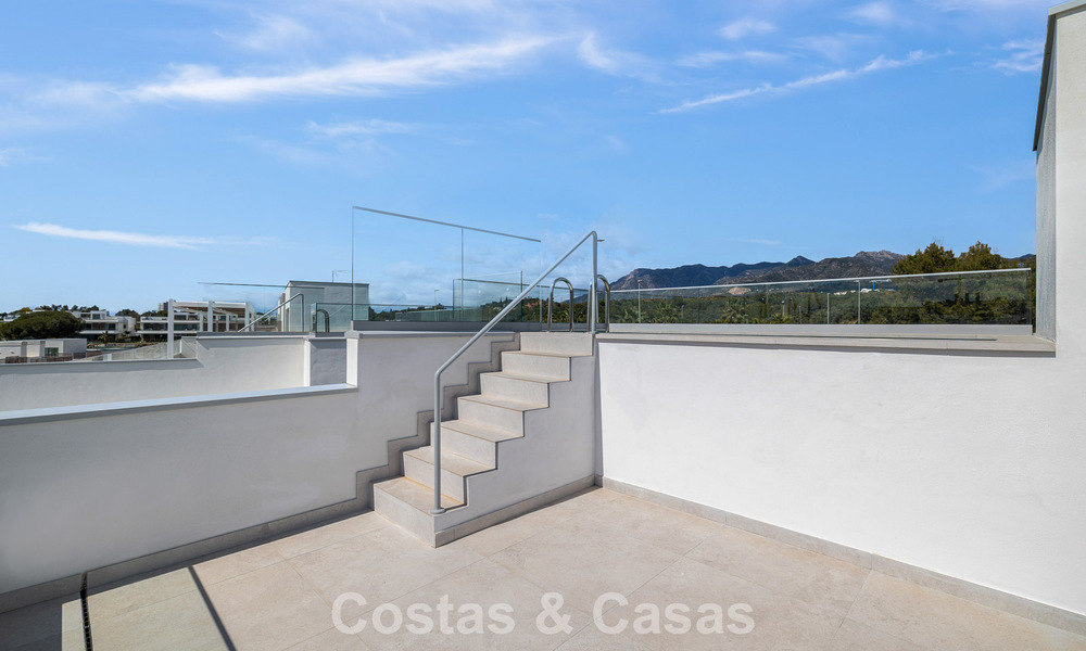 Brand-new, spacious, luxury, duplex penthouse with private pool and sea views for sale on the golf course in East Marbella 806340
