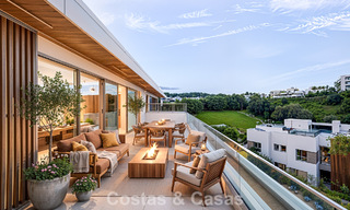 Brand-new, spacious, luxury, duplex penthouse with private pool and sea views for sale on the golf course in East Marbella 806383 