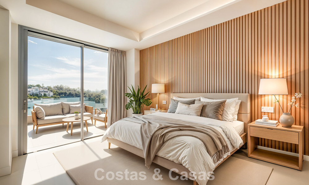 Brand-new, spacious, luxury, duplex penthouse with private pool and sea views for sale on the golf course in East Marbella 806386