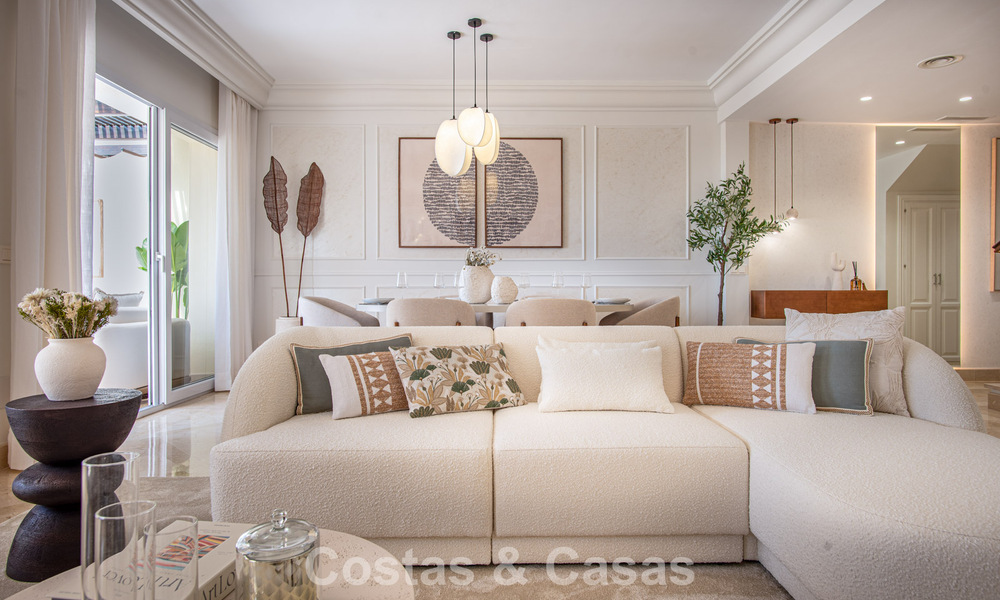 Contemporary renovated, luxury duplex penthouse with large terraces for sale in the heart of Nueva Andalucía’s Golf Valley, Marbella 807011