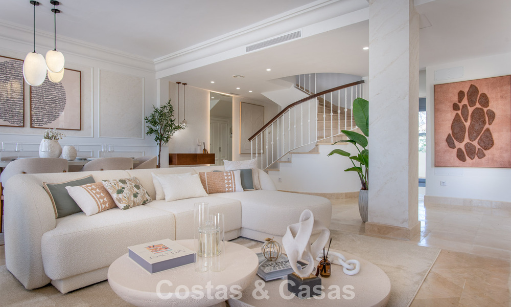 Contemporary renovated, luxury duplex penthouse with large terraces for sale in the heart of Nueva Andalucía’s Golf Valley, Marbella 807012