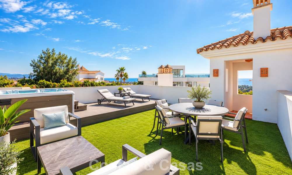 Contemporary, luxury, duplex penthouse for sale in a mediterranean-style resort complex in El Paraiso, Marbella - Benahavís 807304