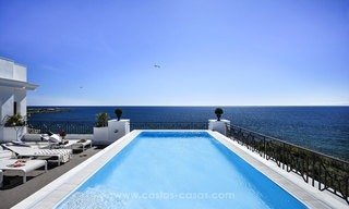 Frontline beach luxury penthouse to buy, Estepona, Costa del Sol, first line beach with open sea view and private pool 9830 
